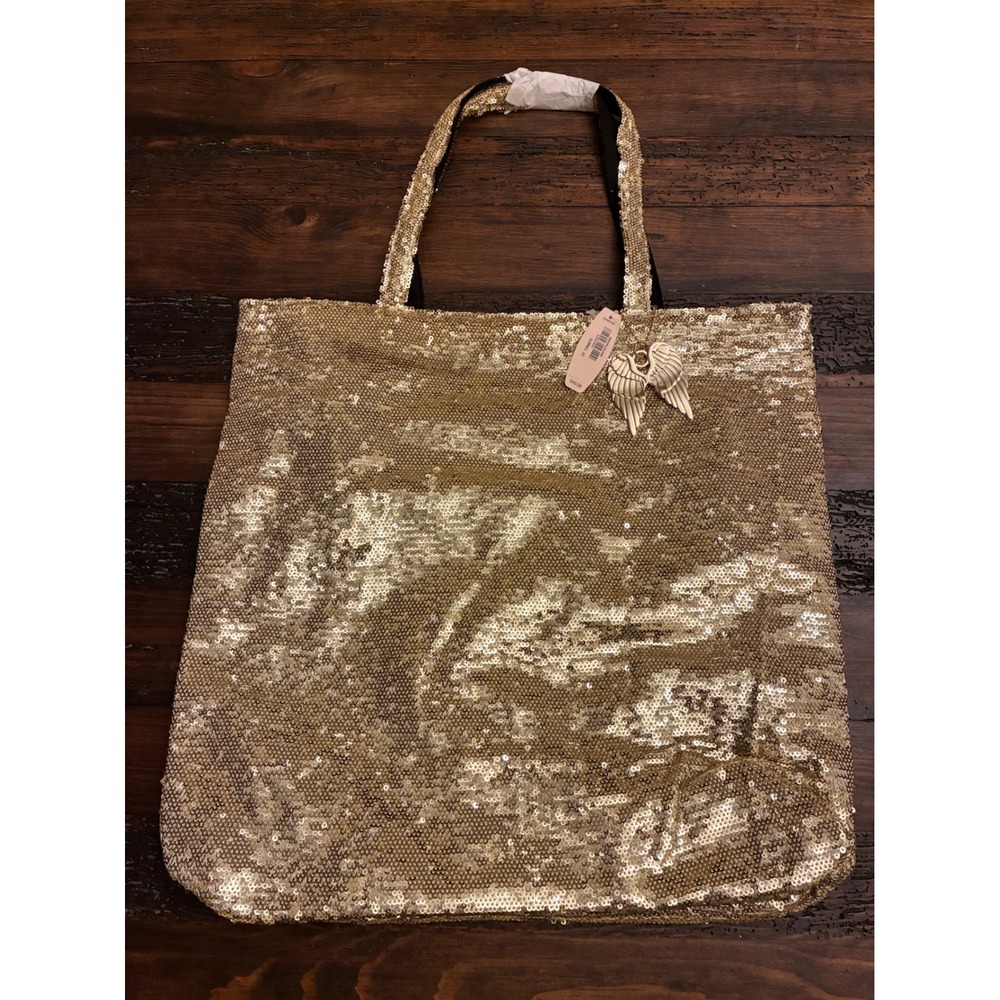 Victoria's Secret Gold Sequin Angel Tote